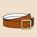 brown belt with large golden buckle image